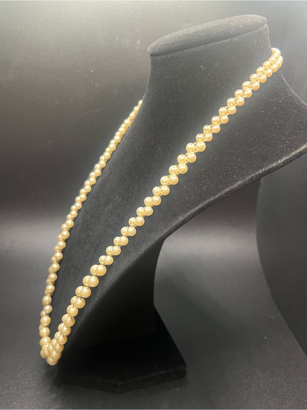 Vintage Napier Faux Pearl Woven Statement Necklace. - Picture 3 of 9